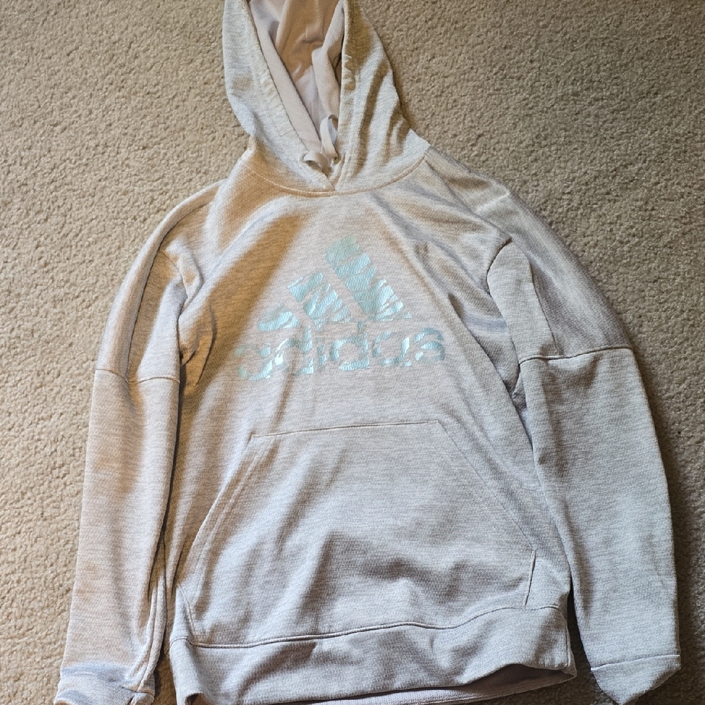 Adidas Women's Light Gray Hoodie